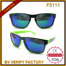 F5111 Plastique rétro en miroir lunettes de soleil UV 400 Wenzhou Factory